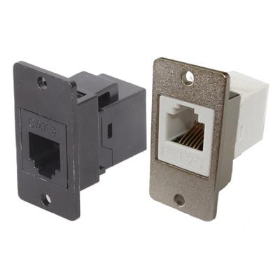 6P6C RJ12 Female To Female Connectors Threadeds Mounting Adapters For Communication Devices And Panel