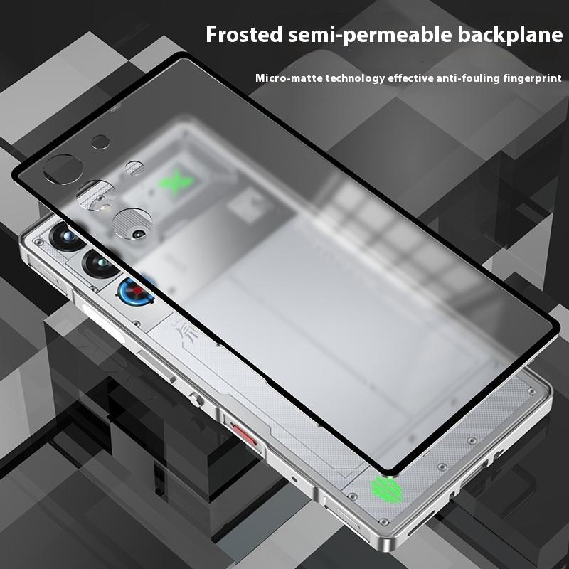 For ZTE nubia Red Magic 10 Pro 5G Case Metal Frame Matte PC Back Phone Cover with Snap Button