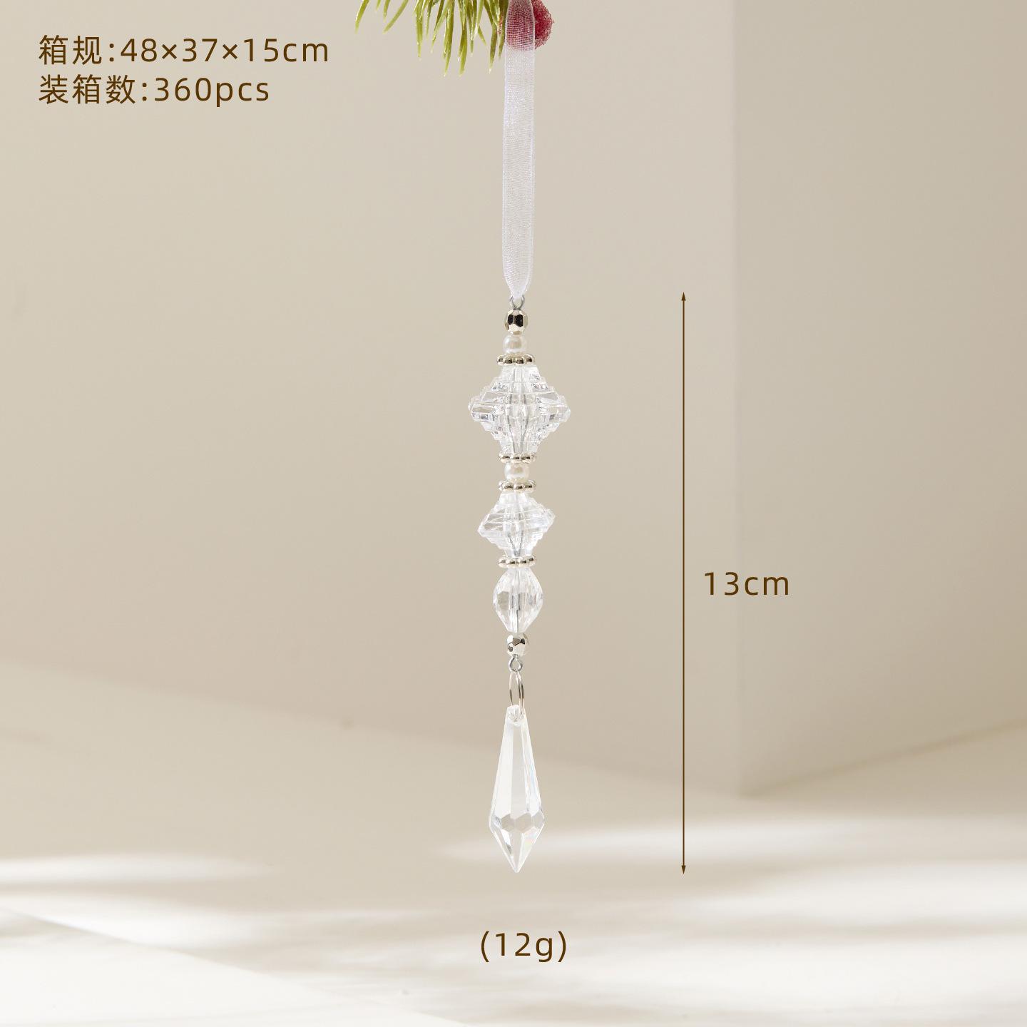 

Metal Transparent Acrylic Christmas Ornament String Pendant for Tree Decoration, Festive Dress Hanging Decor with Crystal Effect