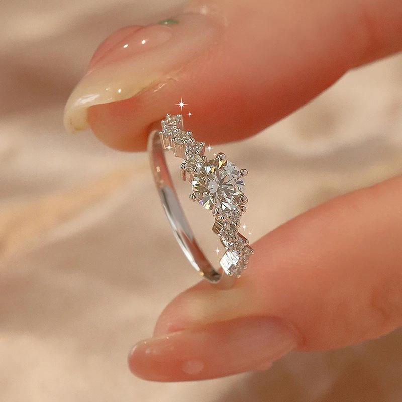 Rising Sun Moissanite Adjustable Dream Ring - Trendy Niche Design, Cool & Versatile Style for Women Adjustable Open Size