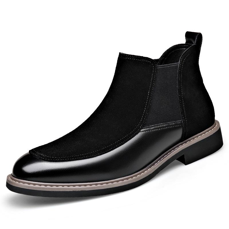 Men's Trendy Velvet-Lined Martin Chelsea Boots for Autumn/Winter