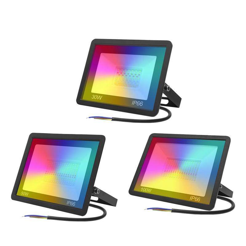 Tuya LED for Smart Floodlight Outdoor Flood Light 220V 30W/50W/100W Rgb Dimmable Warm Cold White Lighting Intelligent Li