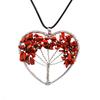 Natural Gravel Crystal Tree Of Life Heart-Shaped Colorful Natural Stone Fortune Tree Love Necklace N38