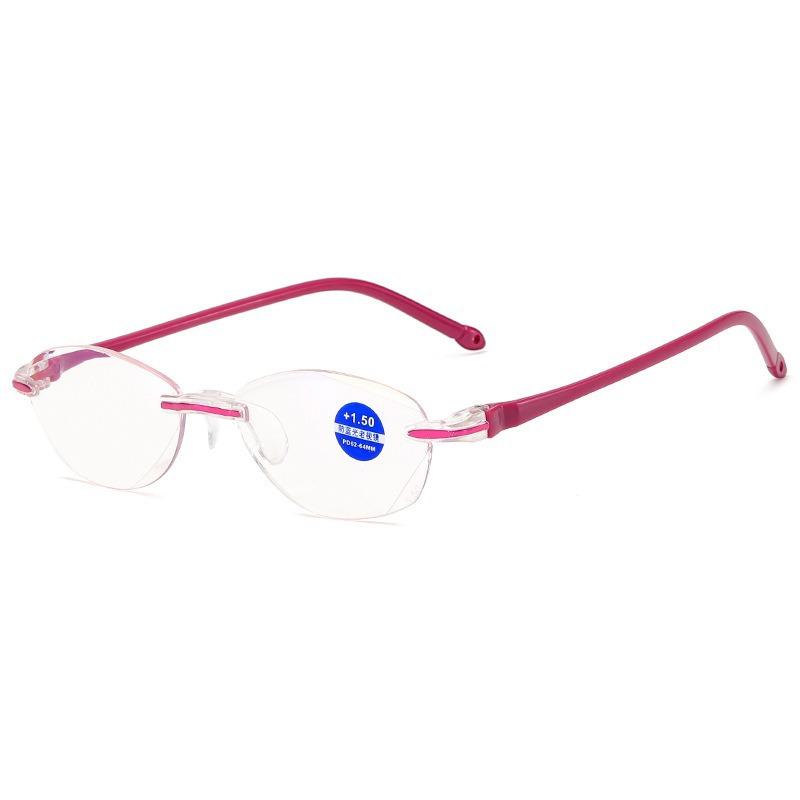 

5 шт. Очки для чтения, блокирующие синий свет, для пресбиопии, удобные, простые, модные, безободковые, с обрезанным краем, очки для пресбиопии 1.5