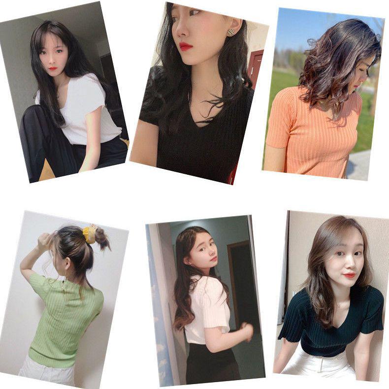 Ice Silk Women's Slim-Fit V-Neck Knit Top - Spring/Summer 2026 Trend