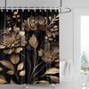 Multicolor Mountain Shower Curtain-Blue Beige Peak, Cloudy Gray Sky, Pine Silhouette, Waterproof Natural Bathroom Decoration