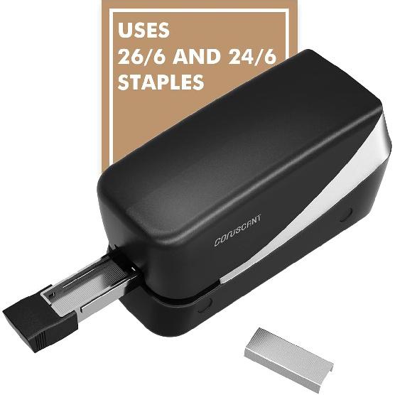 Coruscant Electric Stapler, Heavy Duty Desktop Stapler, Includes 2000 Staples and 1 Staple Remover, No-Jam Automatic AC or Battery Powered, 25 Sheet,