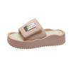 Ziyan~ Pink heightened thick-soled one-word slippers for women's outer wear 2025 summer new high-end non-slip and cool slippers