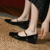 Fashion Designer Vintage Women Mary Jane Shoes Fashion Shallow Square Toe 2025 Spring Autumn Wedding Party Shoes