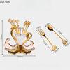 Swan Base Metal Fruit Fork Mooncake Fork Dessert Spoon Tableware Storage Bracket Storage Jar Shelf Storages Rack Organizer