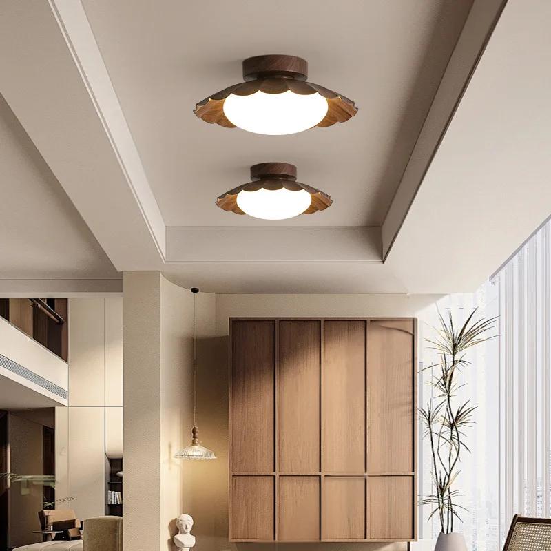 CHAO 6 Modern Nordic Retro Corridor Corridor Light Wardrobe Entrance Foyer Antique Walnut Wood Grain Balcony Ceiling Light