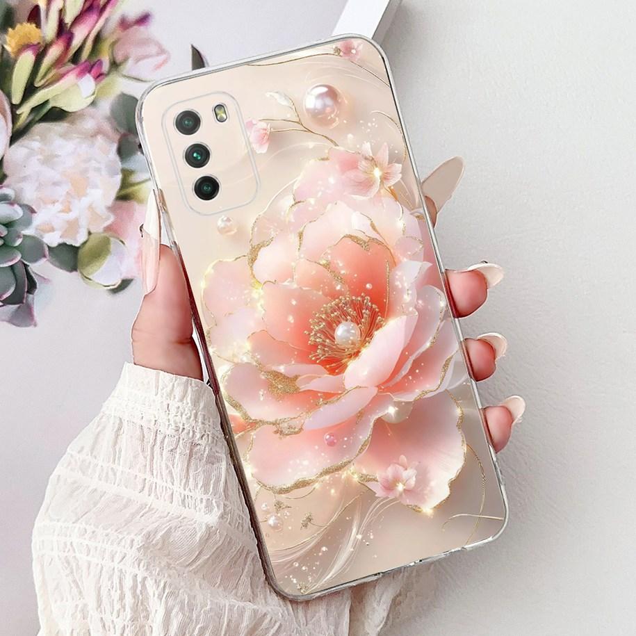 For Xiaomi Poco M3 Case Poco M3 Pro 5G Cover Fashion Flower Bowknot Capa Soft Slim Silicone Bumper For Xiaomi PocoM3 M3Pro Shell
