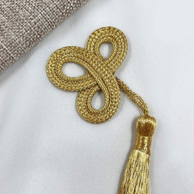 Flecos Largos Dorados Adorno Decorativo de Tréboles Hechos a Mano Accesorios de Moda para Decoración de Cortinas de Hogar