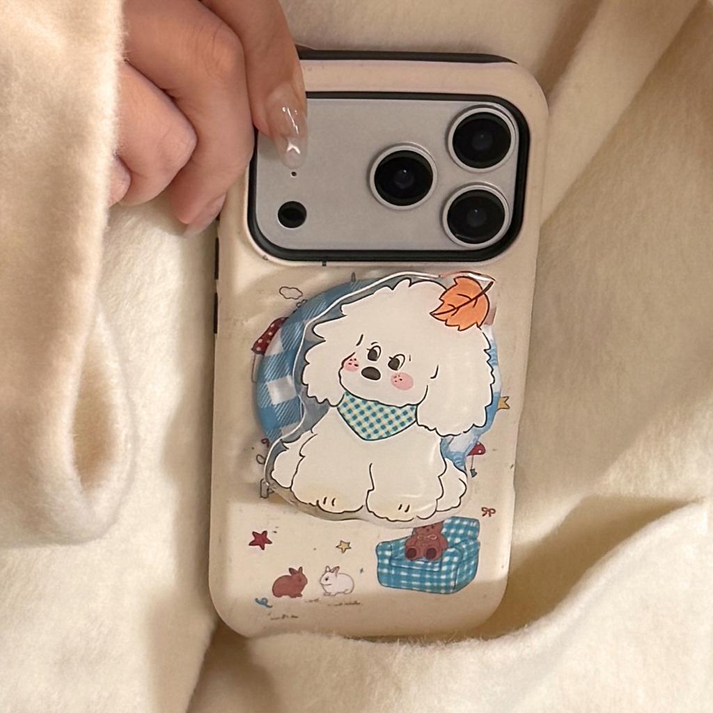 Autumn Puppy Apple 17 Mobile Phone Case IPhone15 Suitable for 11 Film Magnetic Bracket 16promax Creative Mobile Phone Case