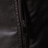 Men's Winter Lapel Leather-Fur PU Jacket - Velvet Lined Business Style