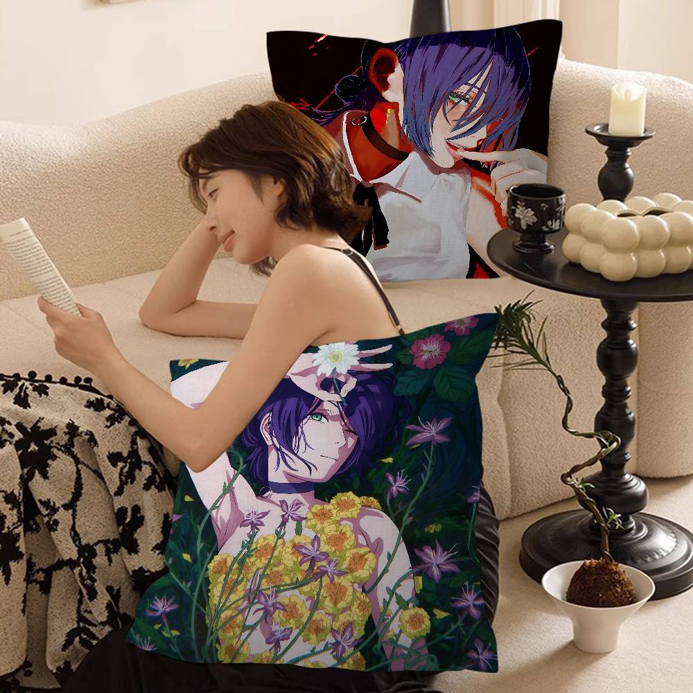 Chainsaw Man The Movie Reze Pillow Cover for Bedroom Room and Living Room Sofa Decorative Cushion Cover
