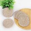 8/10 Pcs Round Drink Coasters Braided Hot Pads Natural Dinner Plate Mat Set  Coffee Table