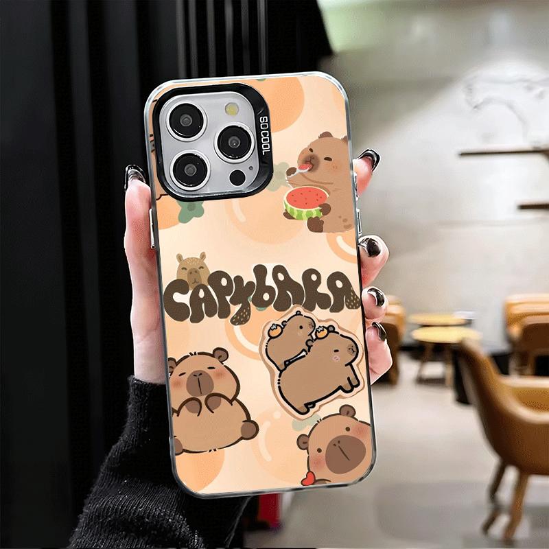 Funny Capybara Cartoon Cute Shockproof Phone Case for iPhone 17 Air 16 16E 15 Pro Max 14 Plus 13 Mini 12 Back Cover Anti Fall Fu