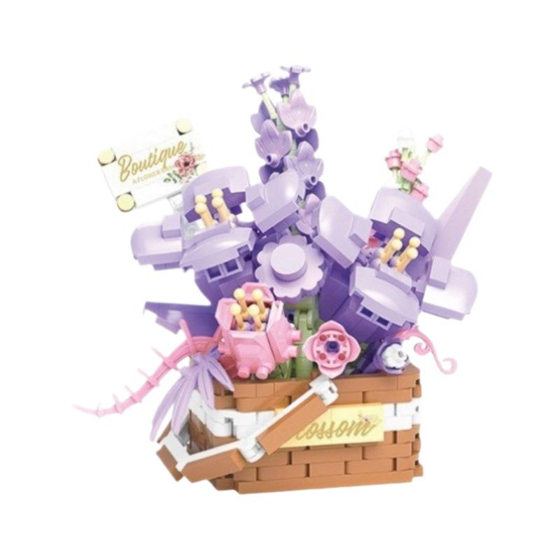 Lego-Compatible Micro Bricks Succulent Plant & Rose Bouquet Bonsai Girls' Assembly Toy Gift