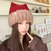 Warm Knitted Beanie Hat Fleece Lined Winter Thermal Hat Cozy Ear Protection Hat  For Women