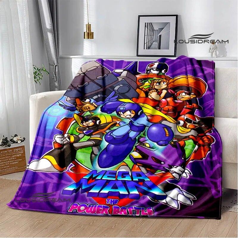 Rockman Game Cartoon Printed Blankets Warm Blanket Soft and Comfortable Home Travel Bed Blanket Picnic Blanket Birthday Gift