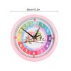 Wall Clock Plastic Cartoon Colorful Quartz Time Learning Hanging Clock for Kid S Bedroom Classroom