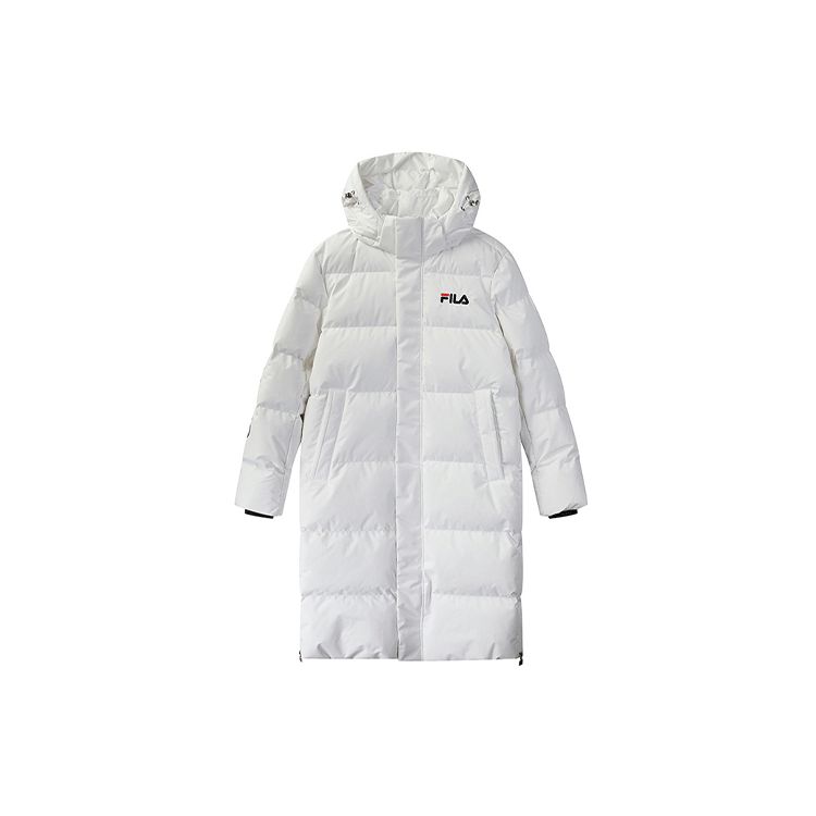 

FILA Sports Warm Mid-Length Hooded Down Jacket Men Outerwear White F11M048921F-WT M