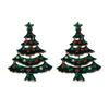 2Pcs Christmas Tree Brooch Set Alloy Rhinestone Inlaid Festive Brooches for Holiday Party Anniversary Winter Outfit Bag Scarf