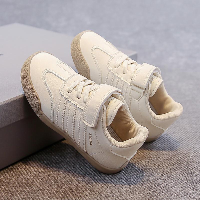 

Children s moral training shoes 2025 spring and autumn new shoes girls white board shoes soft sole leather boys casual sports shoes 31 [Inner 19.5CM]