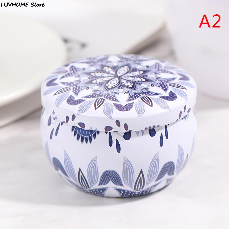 Retro Luxury Candle Jars Holder Storage Case Empty Tin Box Round Container with Lid Small Diy Candle Making Wedding Sweet Gifts