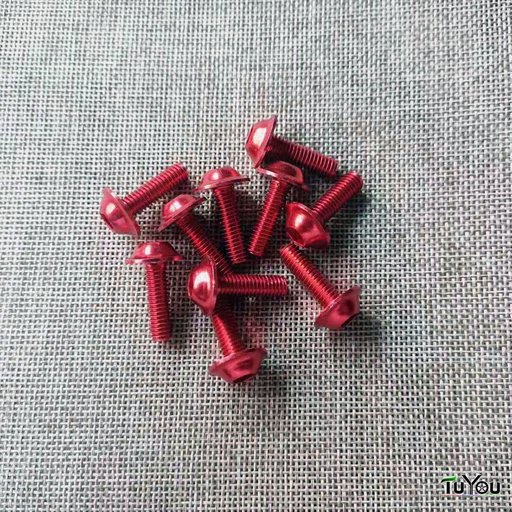 10 Stück Motorradschrauben M6 x 20 mm, M6 x 16 mm, M5 x 16 mm, M5 x 25 mm, Aluminium-Schmuckschrauben, eloxiert, M6-Kappenkopf, mehrfarbige Optionen