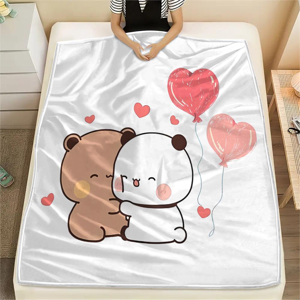 1PC Bubu Dudu Print Flannel Blanket, High quality All Seasons, Home Decor, Warmth and Comfort, Perfect for Christmas Gifts