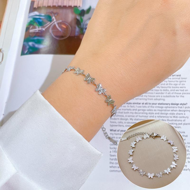 Butterfly Retro Dongdaemun Personalized Minimalist Wind Stove Gold Bracelet Female Retro Girlfriend