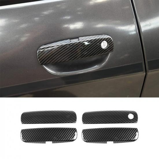 Door Handle Trim Cover Decor Accessories For Dodge Charger 2010+ Carbon Fiber