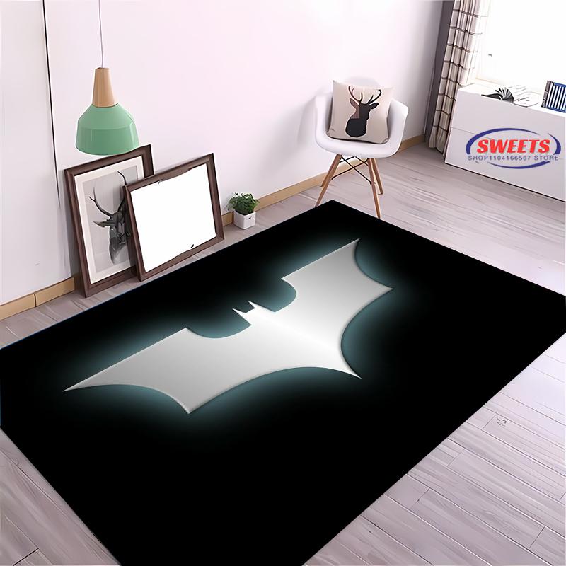 Tapis Logo DC Batman Nouvelle Sortie ! Tapis pour Salon Chambre d'Enfants, Zones de Chevet et de Bureau, Tapis Durable Lavable en Machine