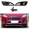 2Pcs LED Fog Light Long-lasting High Brightness White Lens Black Front Fog Lamp D2BZ15266CB for FORD FIESTA JA8 2013.01-2017.12