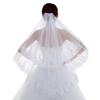 Women 2 Tier Lace Tulle Wedding Veil Exquisite Elegant Shiny Glitter Sequins Bridal Veil with Comb