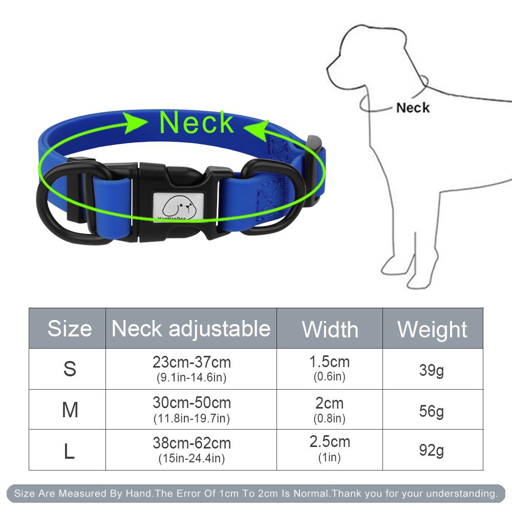 PVC Waterproof Dog Collar Soft Adjustable Pet Collar Big Cat Necklace for Small Medium Large Dog