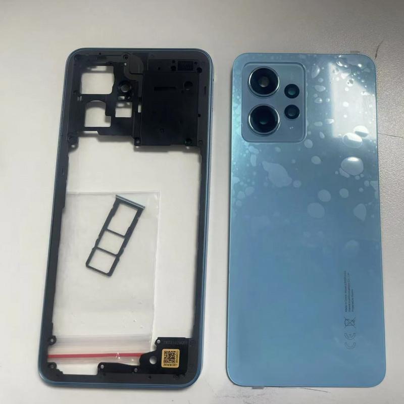 Per Custodia Pannello Coperchio Posteriore Batteria Telaio Centrale Scocca Telefono Redmi Note 12 4G Lente Fotocamera Posteriore Vassoio SIM Card