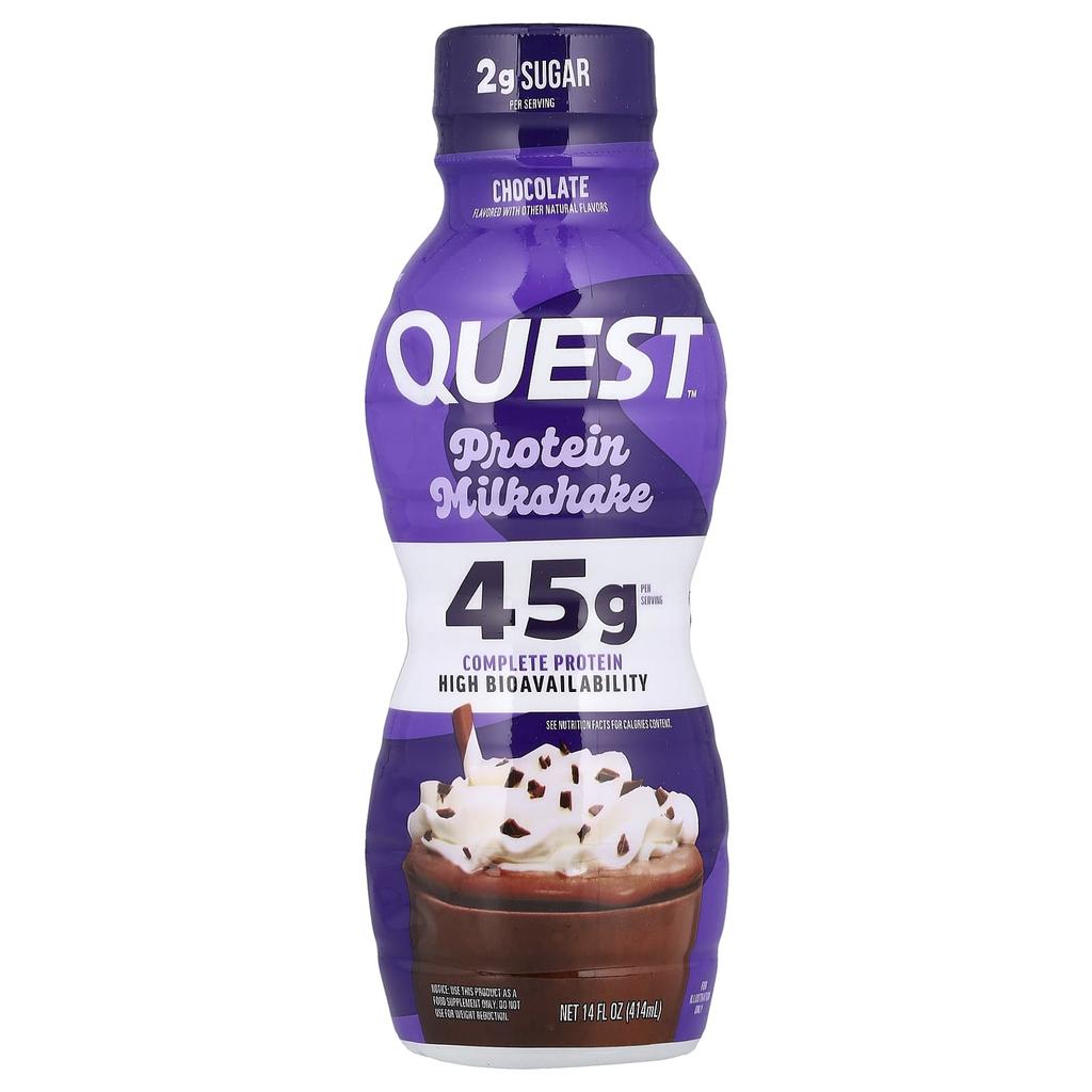 Protein Milk Shake, Chocolate, 4 Bottles, 414Ml (14Fl Oz) Each