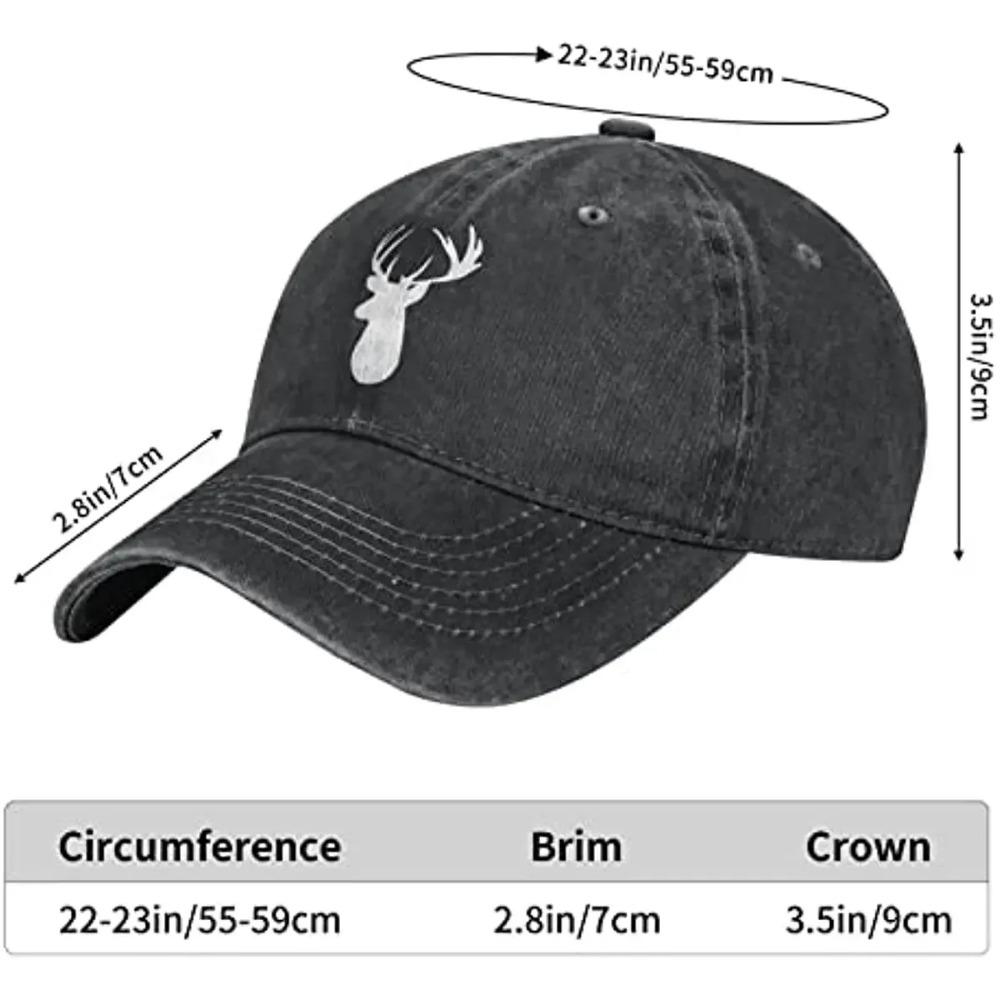 Hjort Justerbar Baseballcaps Menn Kvinner Mote Pappa Denimhatt Daglig Fritid Solhatt Voksen Caps for Menn Casual Fire Sesonger