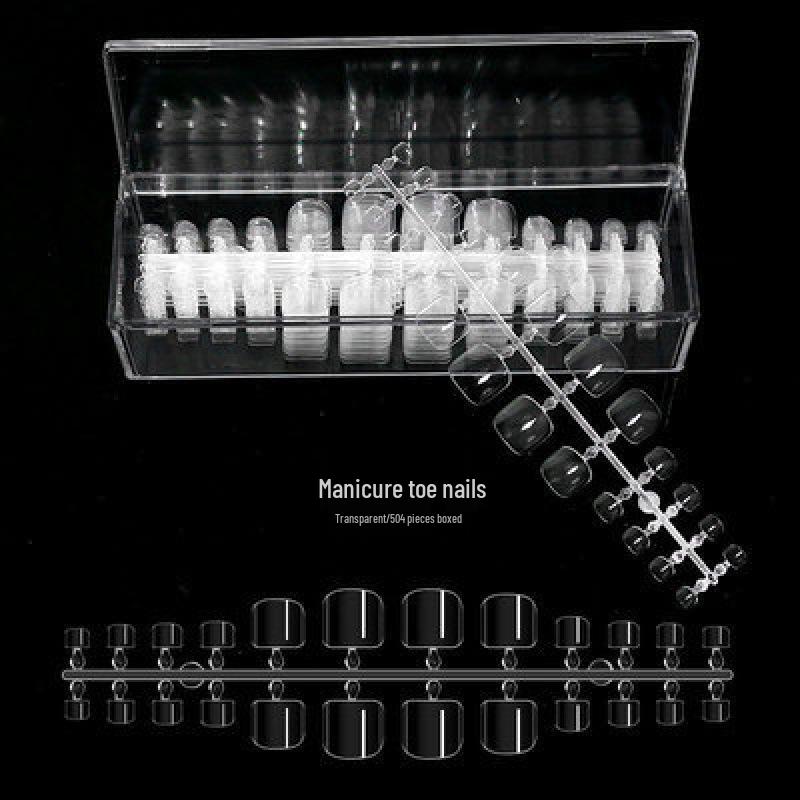 High Transparency Seamless Frosted Style Manicure & Pedicure Nail Tips - 504-Piece Set