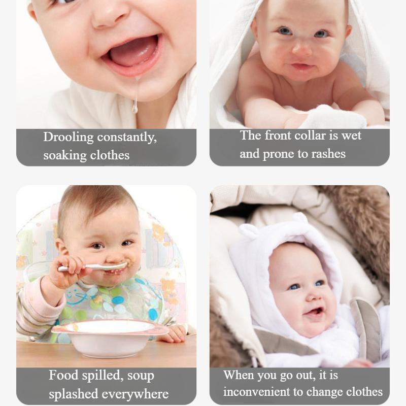 Disposable Bibs for Baby 360° Rotate Soft Baby Saliva Towel Waterproof & Oil-proof Travel Paper Bibs for Infants Boys Girls