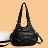 New Stylish Retro Large-capacity Portable Casual Washed Leather Crossbody Women's Shoulder Diagonal Span Bag