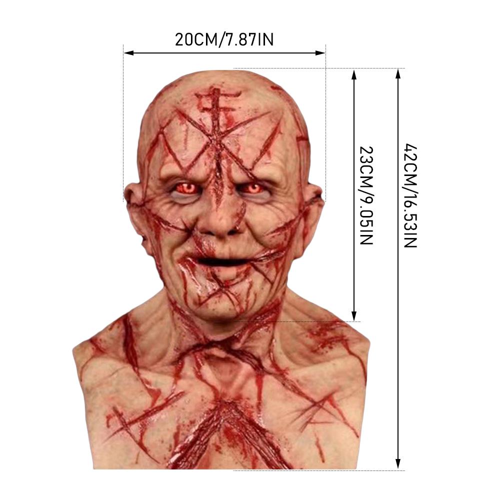 Horror Latex Mask Headgear with Scar for Halloween Party
