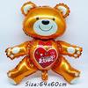 Love Heart Bear Foil Balloons Happy Birthday Valentine’s Day Party Decor Air Helium Globos Wedding Decorations Kids Toys Balloon