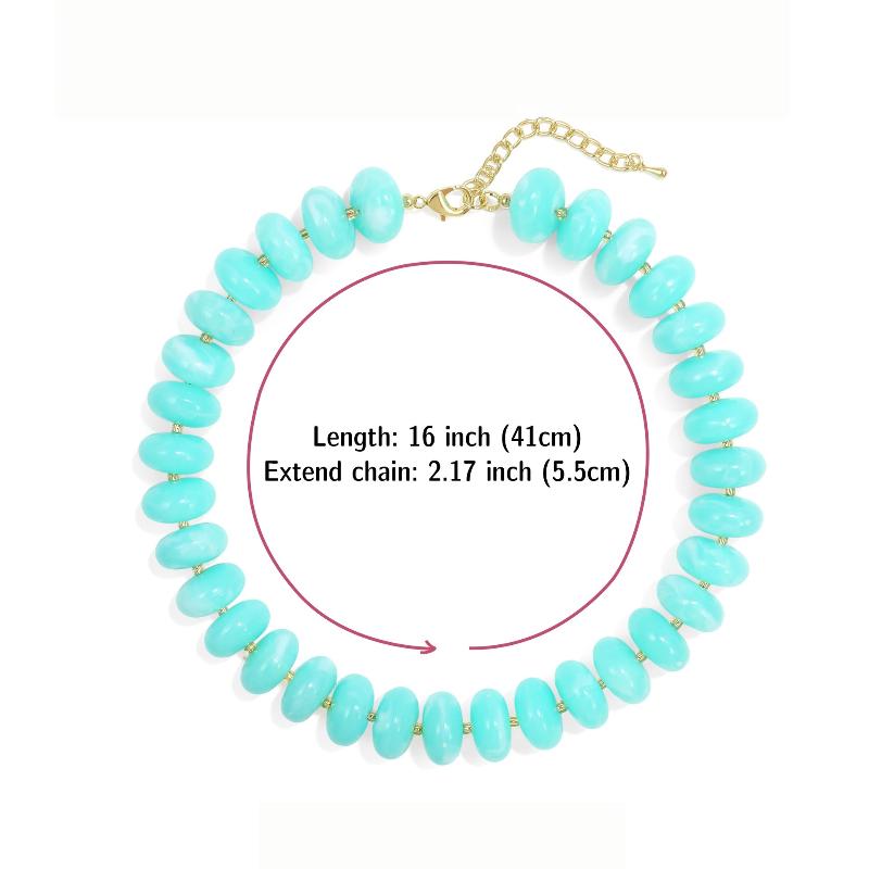 1Pcs Charms Chunky Jewelry Bohemian Casual Dopamine Resin Bead Necklace Suitable For Women Daily Vacation Wear