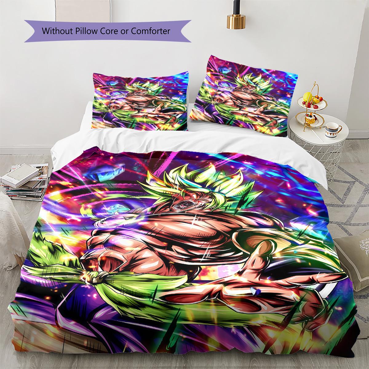 

Dragon Ball Otaku Bedding Set HD Print Duvet Cover with Pillowcases Soft Comfortable for Bedroom 135x200cm
