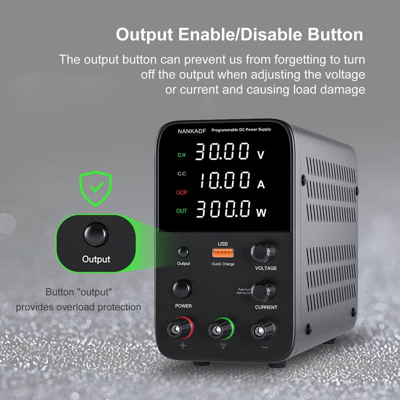 Fonte de Alimentação DC Ajustável Wanptek 30V 10A 5A Fonte de Alimentação de Bancada de Laboratório Fonte de Alimentação Estabilizada Regulador de Tensão Chave 120V 60V5A