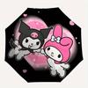 Kuromi,My Melody Automatic Folding Umbrella-Simple 8-Rib Design, Bright Cartoon Pattern, Durable Iron Frame, Suitable For Travel, Outdoor, B